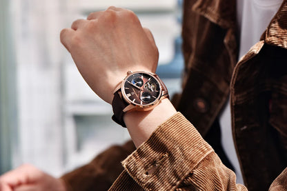 PAGANI DESIGN 41mm Men’s Luxury Mechanical Watch  Sapphire Crystal, Leather Strap & Waterproof