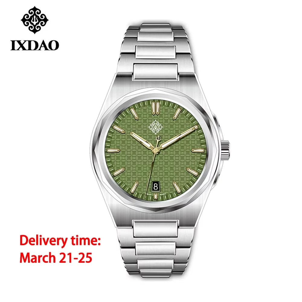 IX&DAO 2025 Neu 37mm Warrior Herren-Automatikuhr mit Miyota 9015 Uhrwerk, Saphirglas, Edelstahl, wasserdicht bis 10Bar, BGW