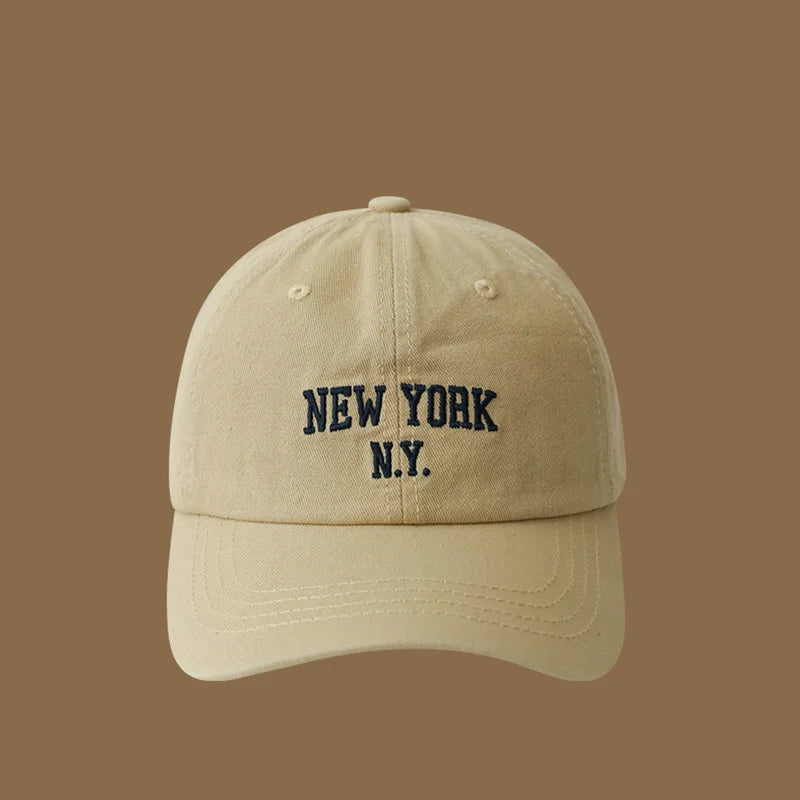 Gorra de béisbol de algodón suave con letras para mujer y hombre, bordado retro, visera curvada, gorra unisex para coleta, hip hop, gorra de camionero y gorras para el sol