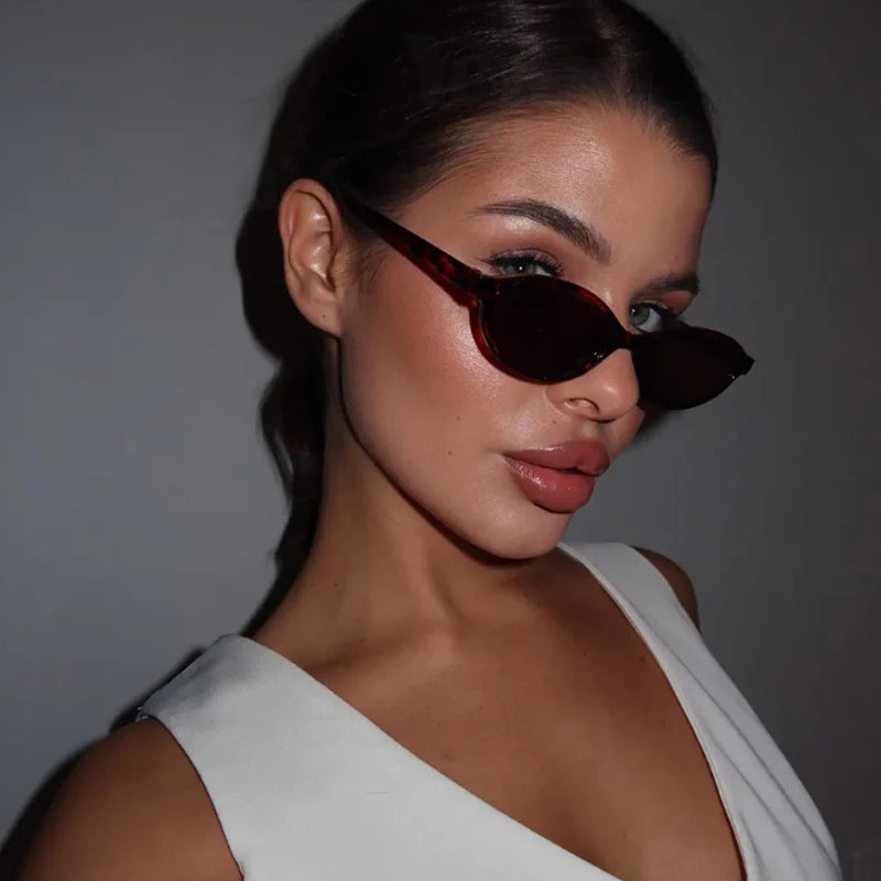 1/4pcs New Casual Elliptical Sunglasses Female Multi Color Frame Glasses Fashion Small Frame Design UV400 Sun Glasses Unisex