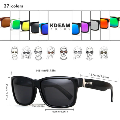 KDEAM Revamp – pánské sportovní sluneční brýle, polarizované, v zářivých barvách, outdoorové, na řízení, fotochromatické, s krabičkou