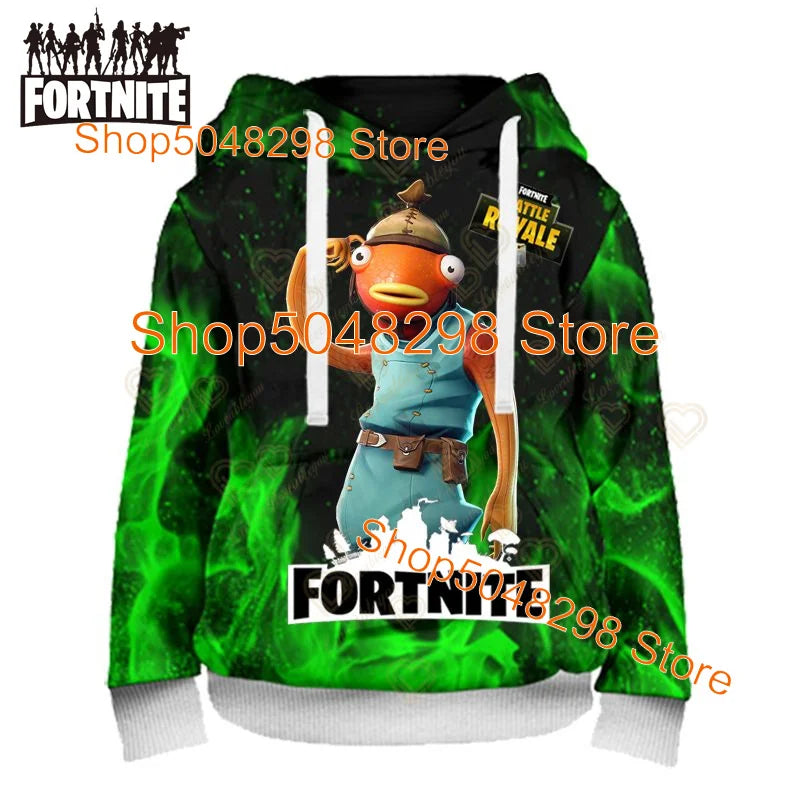 Fortnite Hoodies Pullover Sweatshirt Victory Royale 3D Hoodies Streetwear Hooded Tops for Kids Birthday Gifts