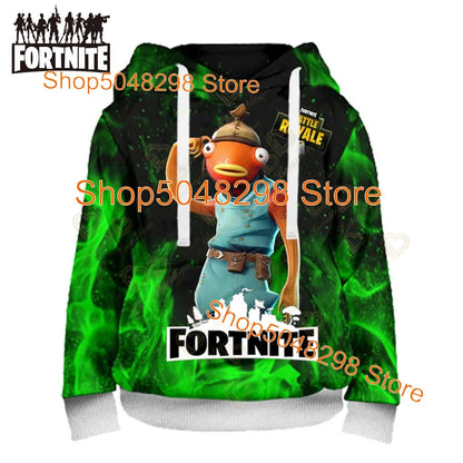 Fortnite Hoodies Pullover Sweatshirt Victory Royale 3D Hoodies Streetwear Hooded Tops for Kids Birthday Gifts