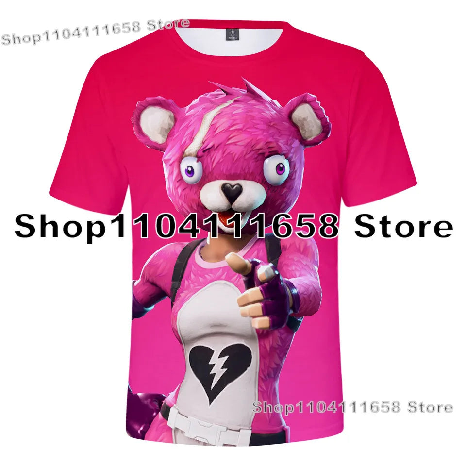 T-shirt Banana Peely da donna, bambini, F-Fortnite, maglietta da uomo con stampa 3D, Battle Royale Game, top estivi, regali di compleanno