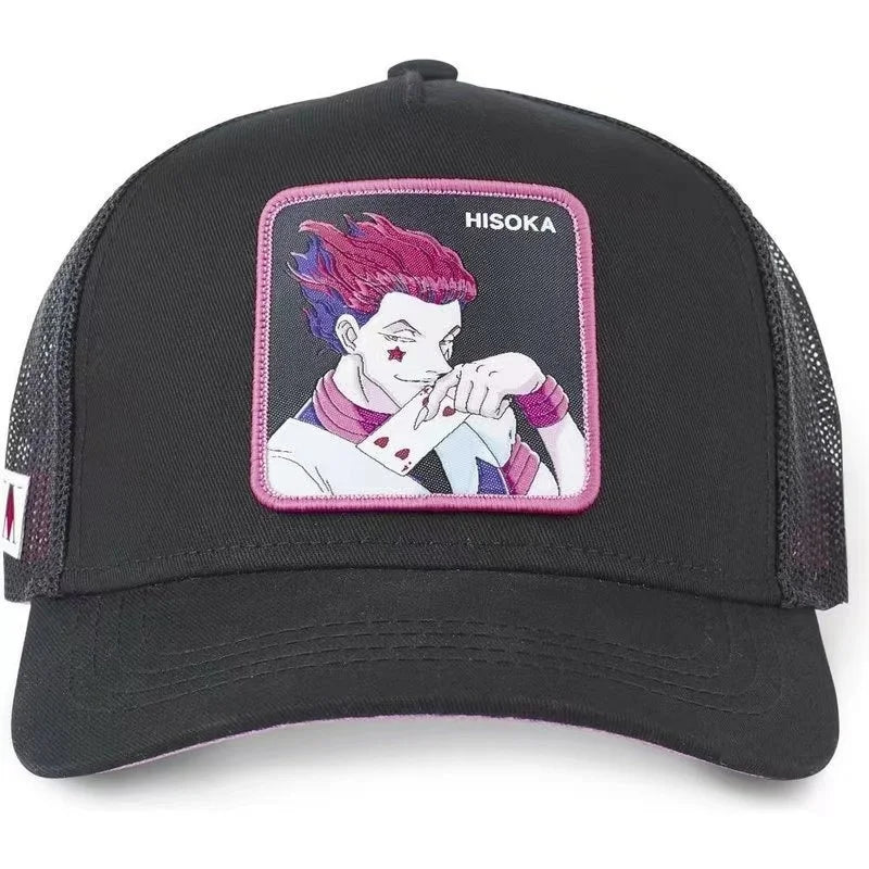 Hunter X Hunter sapka, nyári snapback baseball sapka, férfi hímzett hip-hop stílusú napellenzős, állítható trucker hálós sapka
