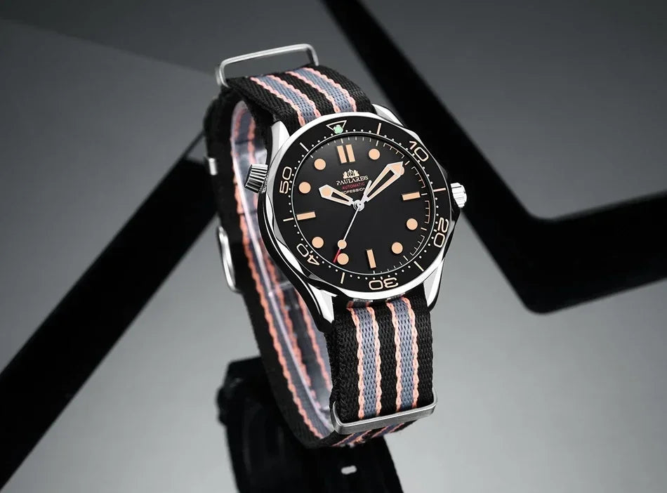 Automatic Watches for Men Mechanical Self Wind Net Stainless Steel Nylon Strap Luxury New Limited Reloj Hombre Baratos