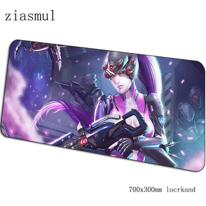 Overwatch pelės kilimėlis, animacinio stiliaus kompiuterio kilimėlis 700x300x3mm, didelis žaidimų pelės kilimėlis, Indie Pop klaviatūros kilimėlis PC žaidėjų stalui