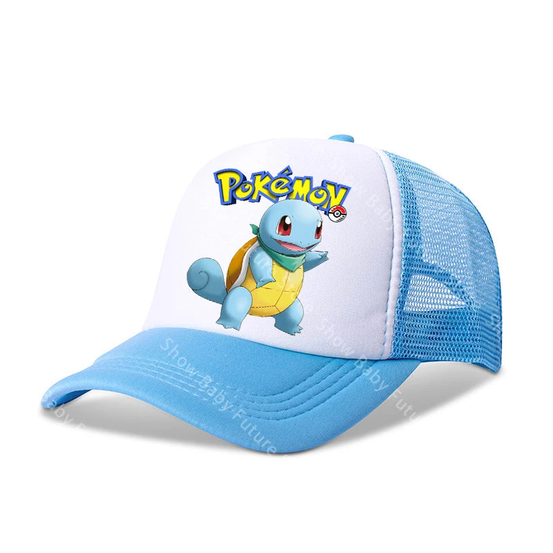Two Sizes Kawaii Baseball Caps for Adult Cartoon Pokemons Pikachus Outdoor Breathable Mesh Hat Cute Anime Adjustable Sunbonnet