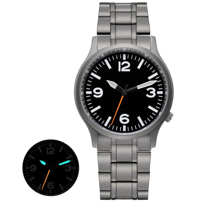 BERNY Full Titanium Watches for Men Super Luminous Sapphire Sports Field Quartz Men's Watch VH31 Wristwatch 5ATM Easy Read