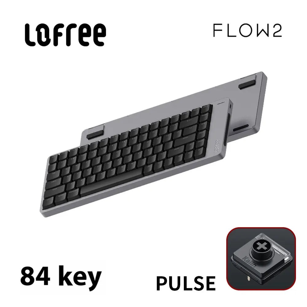 Tastiera meccanica Lofree FLOW2 Business Office, wireless Bluetooth e cablata, silenziosa con suono delicato, compatibile, mute, blocco in alluminio