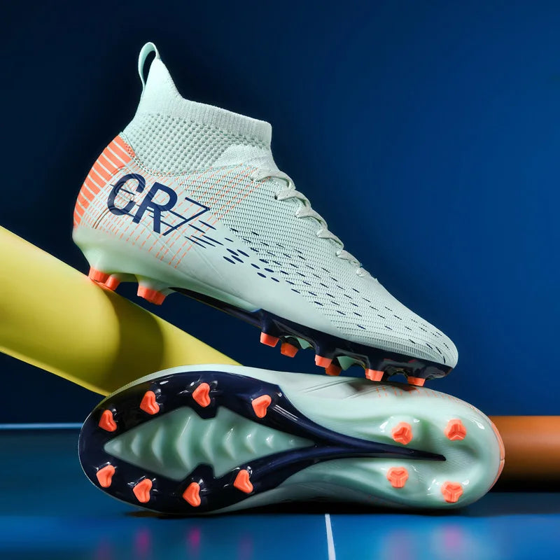 Chaussures de football professionnelles pour hommes, originales, respirantes, confortables, résistantes, pour terrain en herbe.