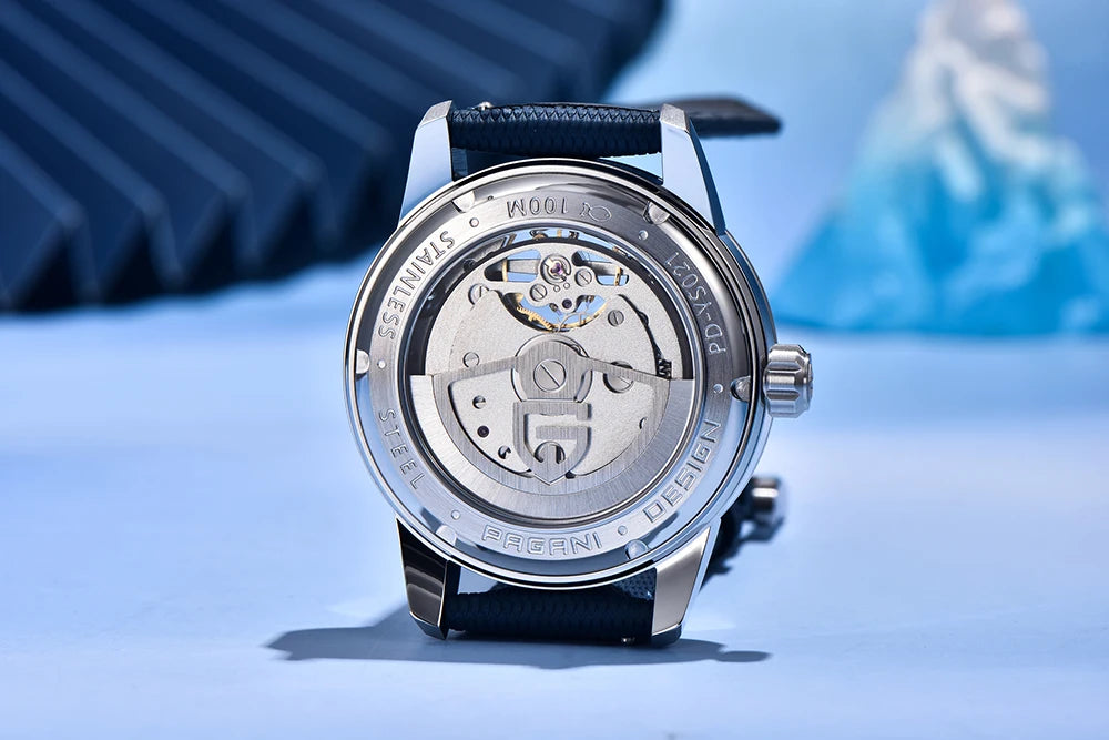 PAGANI DESIGN 41mm Men’s Luxury Mechanical Watch  Sapphire Crystal, Leather Strap & Waterproof