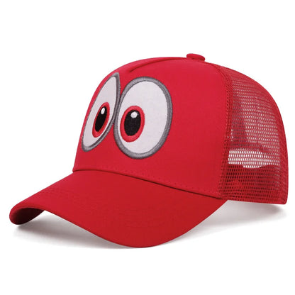 Jeu d'animation Super Luigi Brothers - Casquette de cosplay - Casquette de baseball brodée avec de grands yeux rigolos - Casquette à visière ajustable - Casquette de soleil