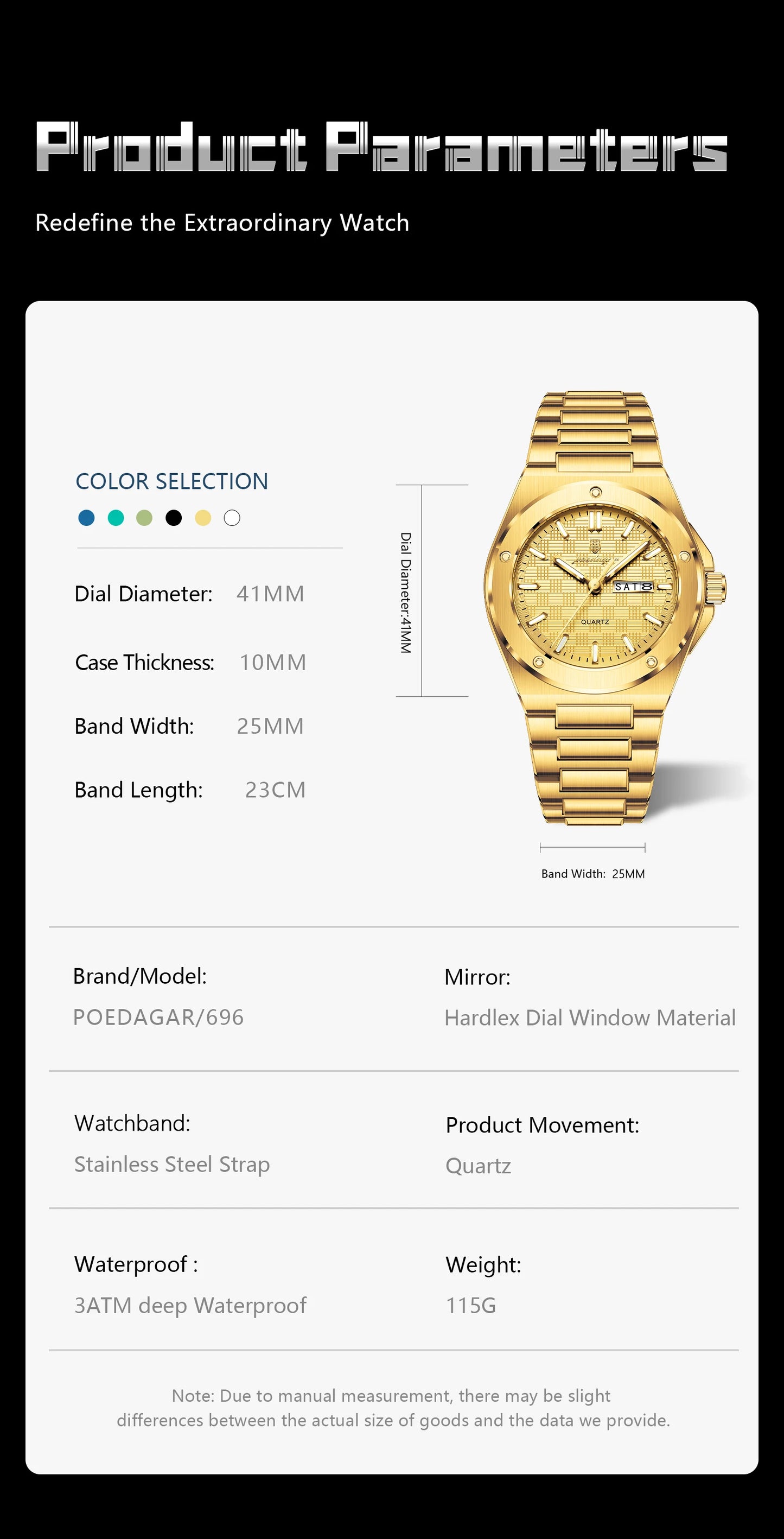 POEDAGAR Business Men Clock Date Week Stainless Steel Luxury Man Wristwatch Waterproof Luminous Sport Quartz Men's Watches Reloj