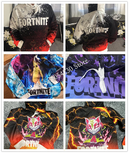 Fortnite Hoodie 3D Printed Plus Size Hooded Sweatshirt T-shirt Kids Fashion Streetwear Hoodie Casual Jacket