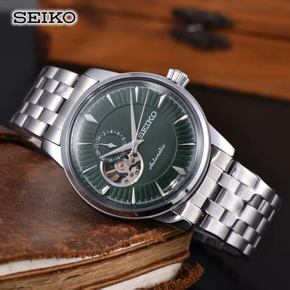Seiko's new men's and women's business mechanical wristwatch, casual classic stainless steel strap, fashionable couple's watch