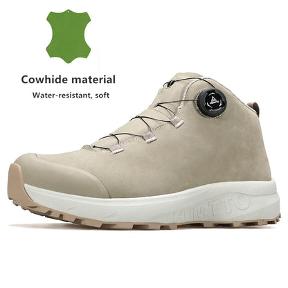 HUMTTO Leather Shoes for Men Winter Camping Outdoor Men's Sports Shoes Breathable Trekking Boots Man Non-slip Hiking Sneakers