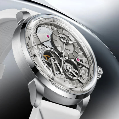 MARK FAIRWHALE Men’s Luxury Automatic Mechanical Watch  46mm Stainless Steel Business Wristwatch