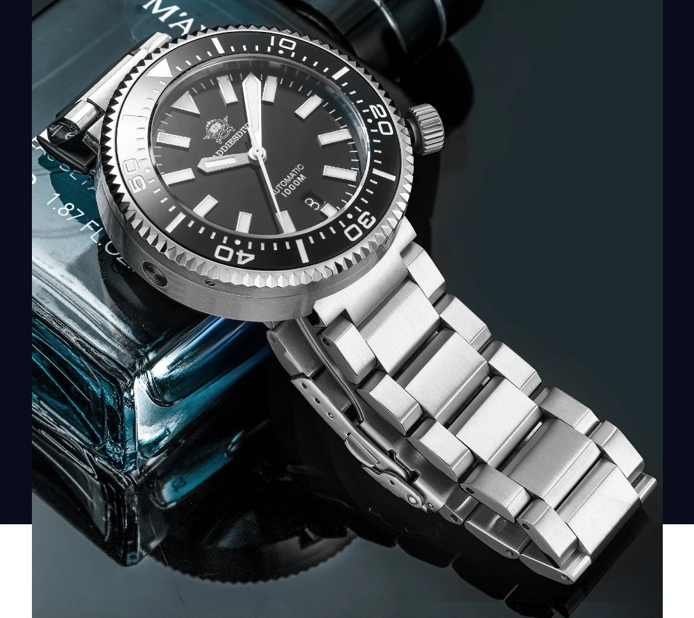 ADDIESDIVE Men's Diver's Watches 1000m Sapphire Glass Super Luminous Calendar NH35A Automatic Mechanical Wristwatch Luxury Watch