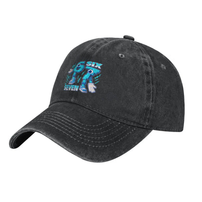 Vicces mém 67 Six Seven 6 7 olasz Brainrot baseball sapka, napozáshoz és szabadtéri sportokhoz, mosott trucker sapka, férfi klasszikus dizájnú baseball sapka