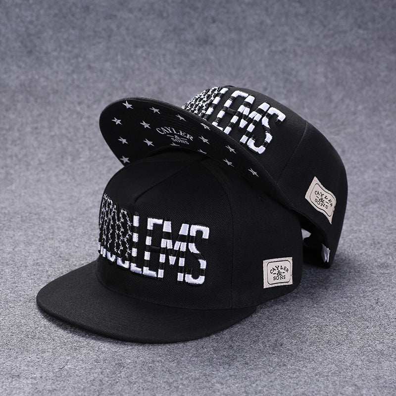 Gorra de béisbol unisex con alfabeto, estilo urbano de verano, bordada, con botón trasero, para exteriores, hip hop, ajustable y casual para hombre y mujer