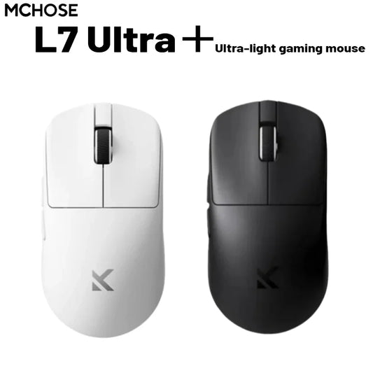 MCHOSE L7 Ultra+ středně velká herní e-sportovní myš Hand Mouse Paw3950, bezdrátová, tři režimy, lehká kancelářská počítačová myš s duálním pohonem