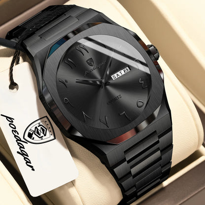 POEDAGAR mode luxe hommes montre à Quartz étanche en acier inoxydable mâle montre semaine Date affaires montres pour hommes Reloj Hombre