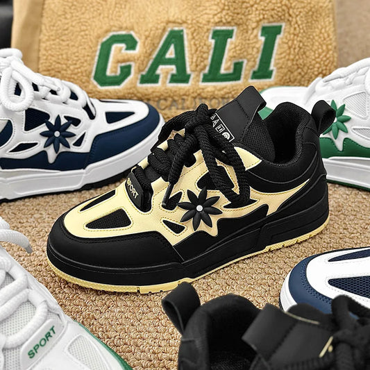 Modne męskie buty streetwear i skateboardowe, luksusowe sneakersy treningowe z oddychającej siateczki, casualowe tenisówki męskie