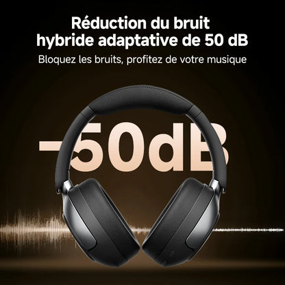 QCY H3 Pro ANC Wireless Bluetooth Headphone Hi-Res Spatial Audio Earphone with LDAC 50dB Active Noise Canceling Over Ear Headset