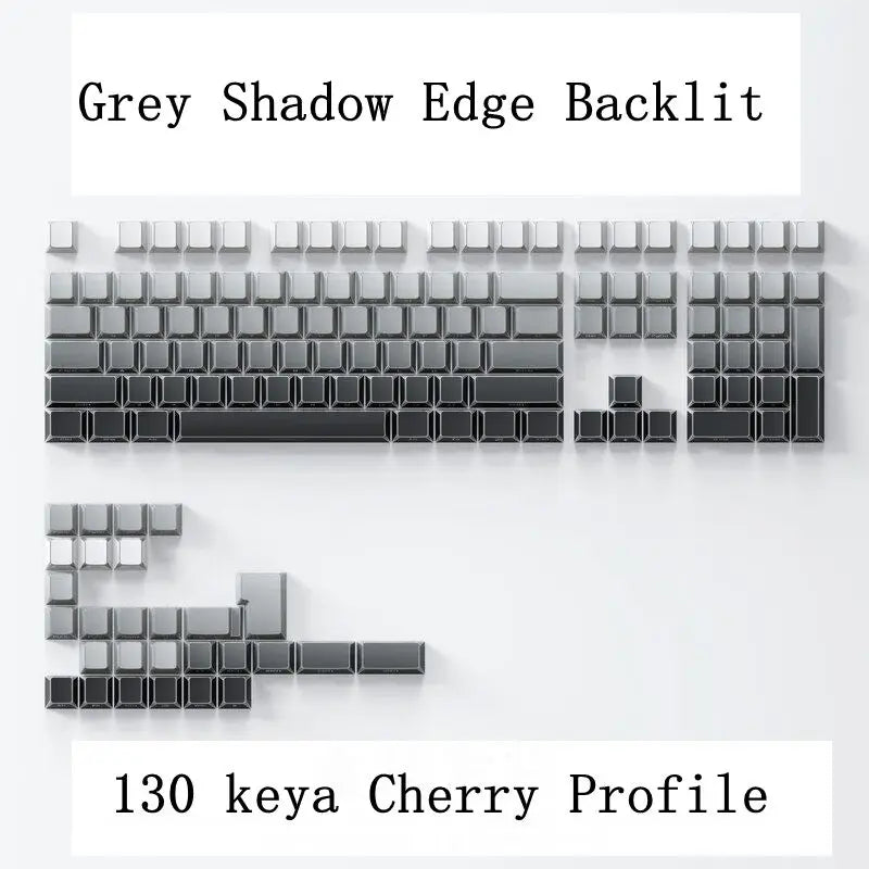 Shadow Keycap Side Print Edge Backlit PBT Shine Through White Black Macarons Cherry Profile 136 Key cap MX Gamer Keyboards AULA