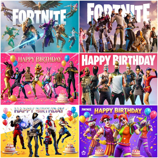 Fortnite Game Theme Birthday Party Decoration Background Fortnite Gamer Banner Boys Girls Photography Supplies Backdrop Kid Gift