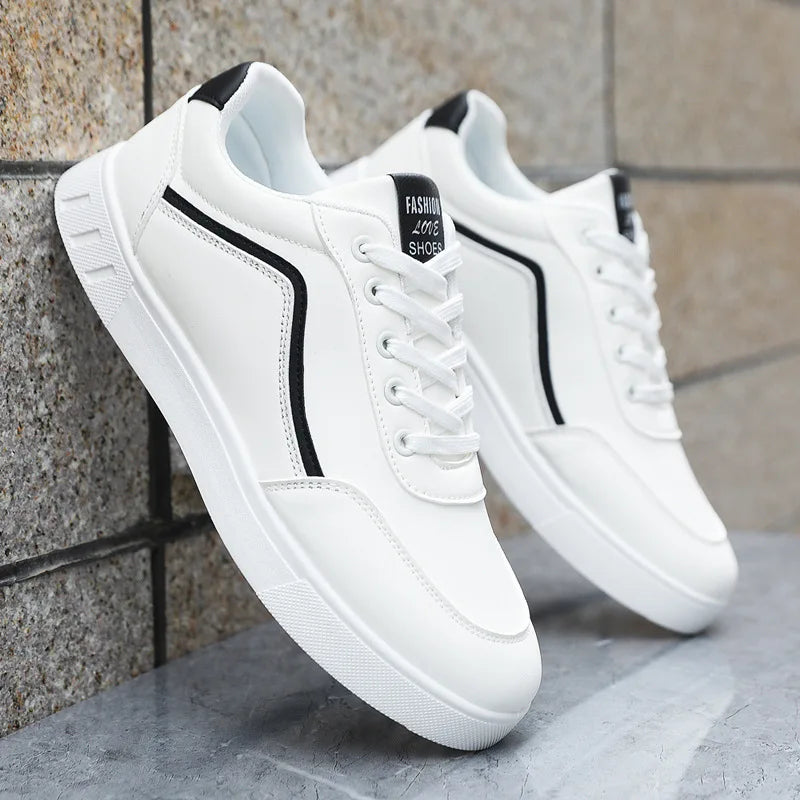Men's Casual Skateboarding Shoes White Outdoor Leisure Sneakers Breathable Walking Shoes Flat Shoes Chaussure Homme 39-48