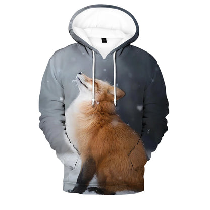 Sudaderas con capucha y sudaderas casuales con estampado 3D de zorro, cómodas y originales, estilo hip hop popular, para hombre/mujer y adulto/niño