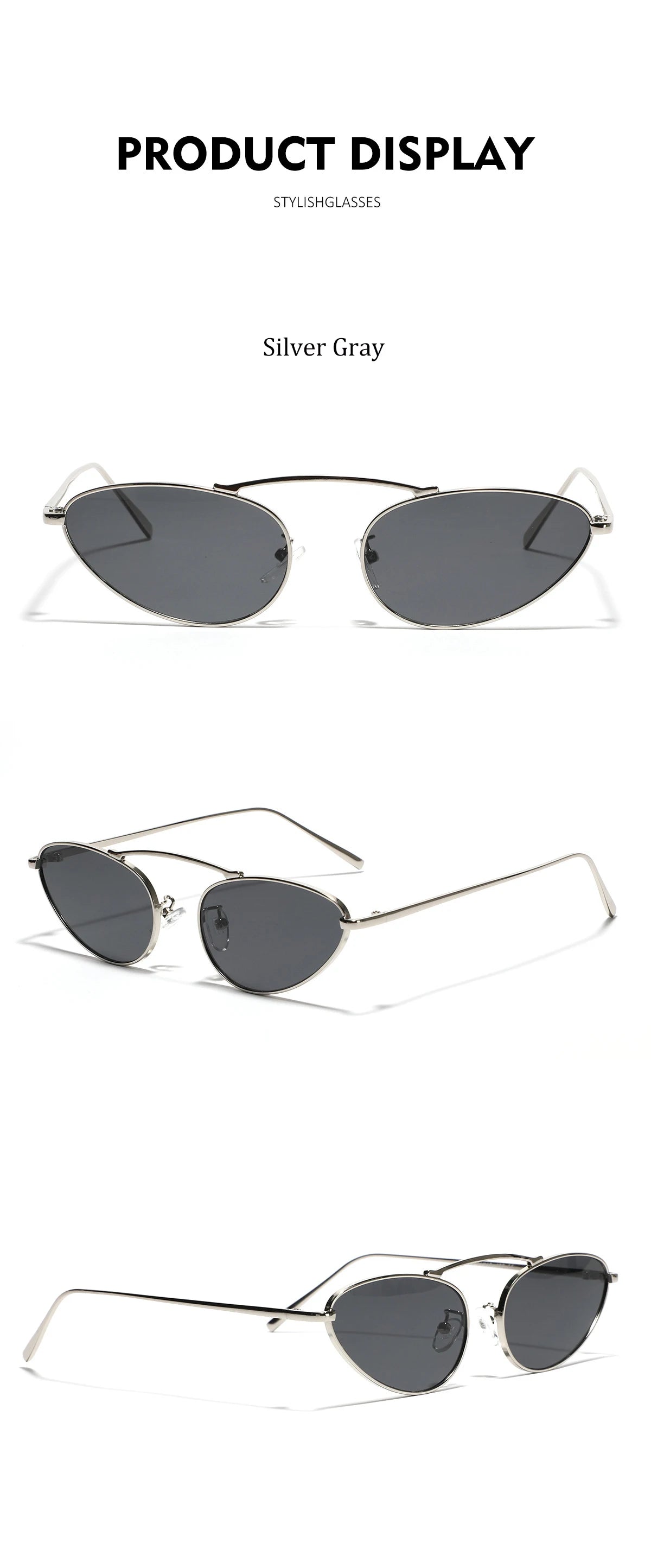 Luxury Brand Cat Eye Sunglasses Women 2025 Fashion Unique Small Oval Sun Glasses Trendy Metal Frame Cool Triangle Eyewear UV400