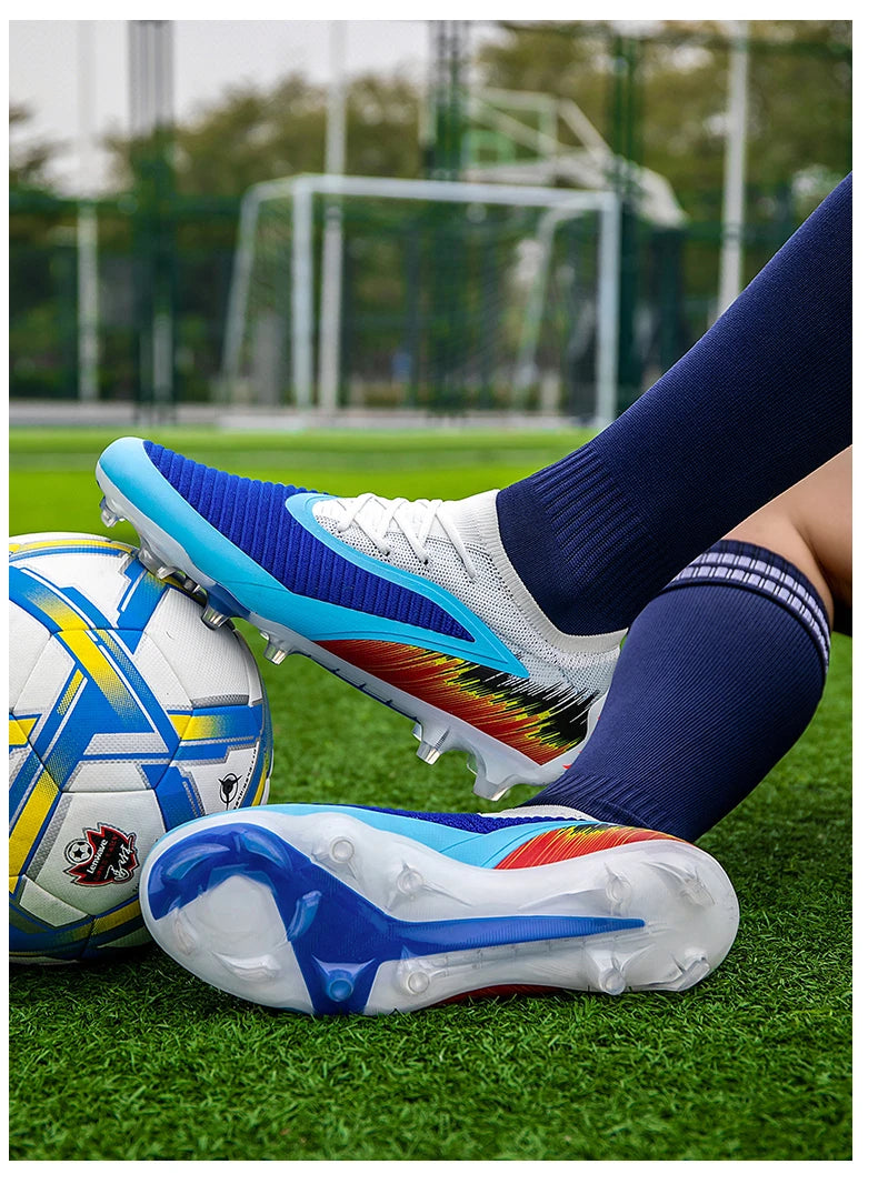Nouvelles chaussures de football pour hommes, ultralégères, pour l'entraînement en extérieur, livraison directe, chaussures de foot à crampons longs FG antidérapantes