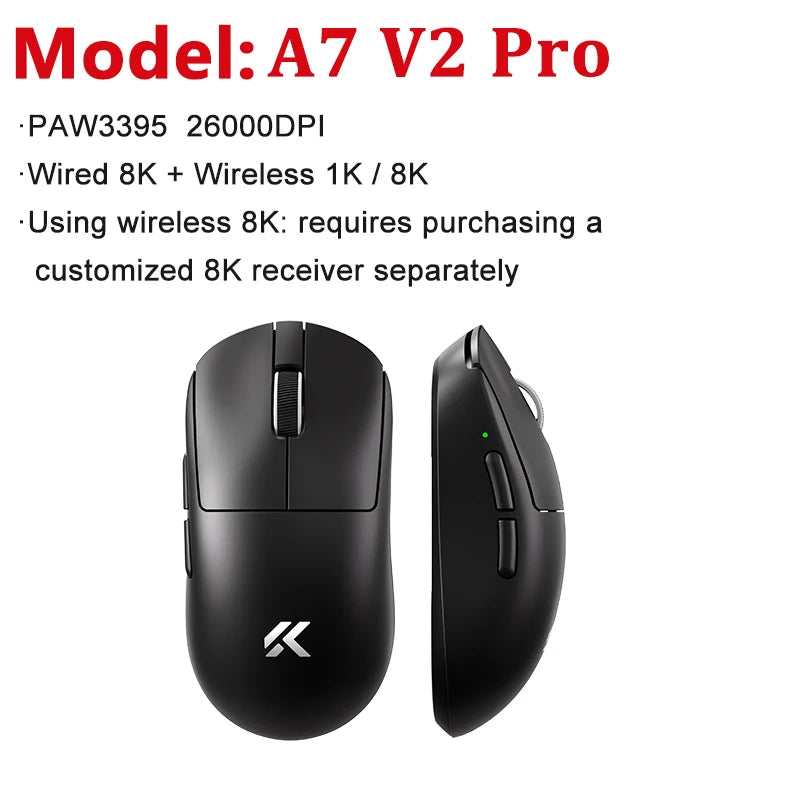 MCHOSE A7 V2 Ultra/Pro Lightweight Wireless Gaming Mouse Dual 8000Hz PAW3950 TI 42000DPI Mice For PC E-sports Gamer