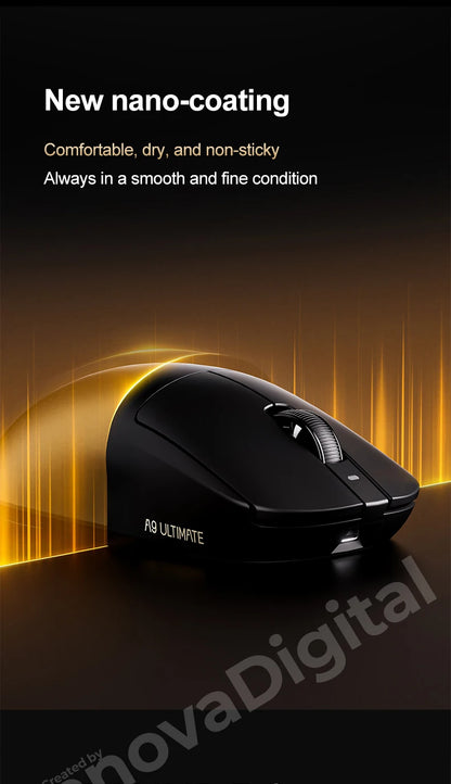ATK Dragonfly A9 Ultimate belaidė žaidimų pelė A9 Air PAW3950, itin lengva ergonomiška e. sporto FPS žaidėjų pelė CSGO A9 Ultra