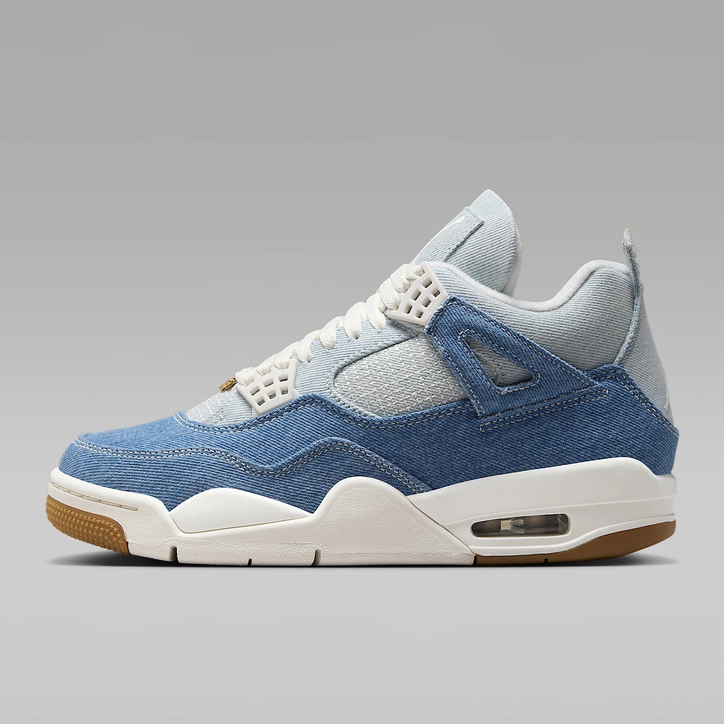Nike genuine JORDAN women's air cushion shock-absorbing mid top denim basketball shoes IB6716-100