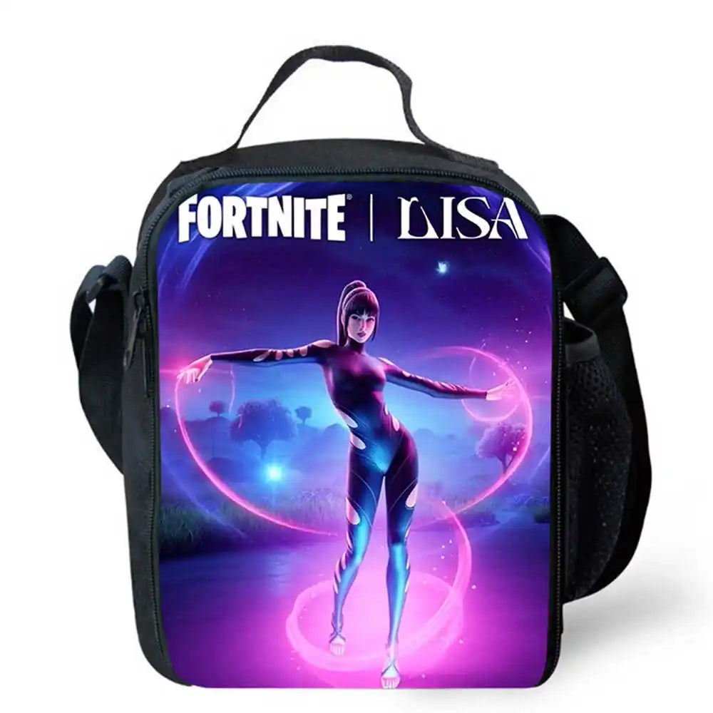 Lunch Bags for Children,Cartoon Fort-nite School Picnic Bags for Girls Boys,Kids Insulated Cooler Lunch Bags Portable Lightweigh