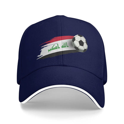 Men's Women's Iraq Flag Iraqi Soccer Outdoor Hat  Sun Baseball Caps Casual Baseball Cap Sports Hats