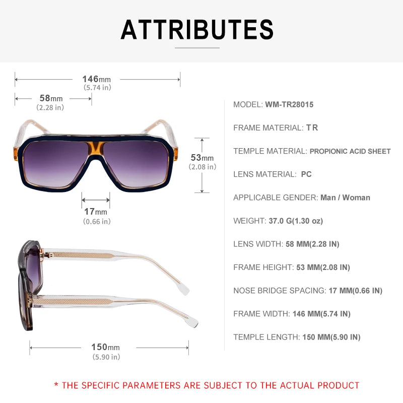 Classic Oversized Square Sunglasses Men 2026 Luxury Brand Trendy Metal Big Frame Goggles Eyewear Stylish Sun Glasses For Ladies
