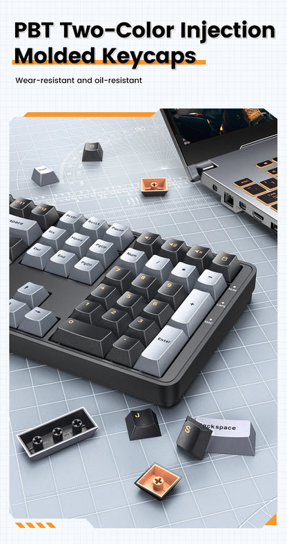 UGREEN Mechanical Keyboard 108 PBT Keycaps Wired Keyboard Red Switch Russian/Korean/EN for Desktop Laptop Windows Mac OS Gaming