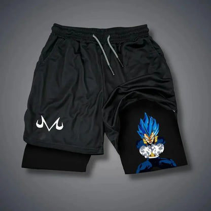 Male and Female Dragon Ball Vegeta 2026 New Summer Hot Harajuku Anime Print Loose Sports Quick Drying Double-layer Shorts
