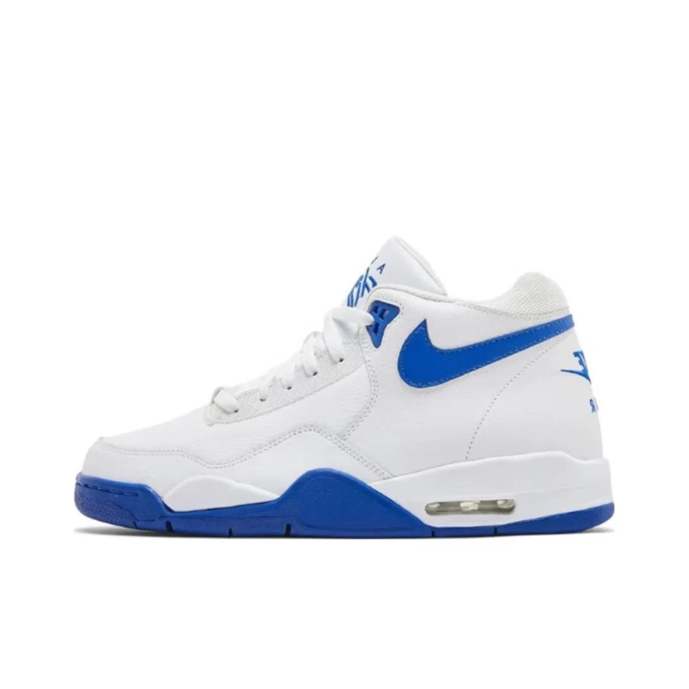 Nike Flight Legacy: Ténis de basquetebol retro de cano médio, confortáveis e versáteis, para homem, branco/azul, BQ4212-103