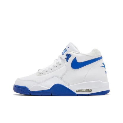 Nike Flight Legacy: Ténis de basquetebol retro de cano médio, confortáveis e versáteis, para homem, branco/azul, BQ4212-103