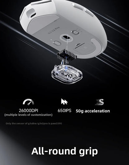 Mouse wireless MCHOSE G3 V2 PRO Bluetooth Tri Mode, ergonomic, ușor, pentru laptop, birou, gaming și accesorii pentru computer