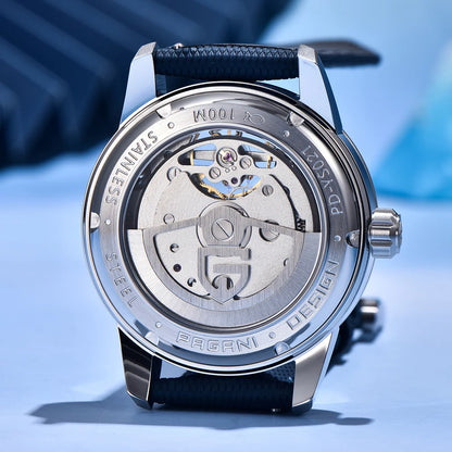 PAGANI DESIGN 41mm Men’s Luxury Mechanical Watch  Sapphire Crystal, Leather Strap & Waterproof