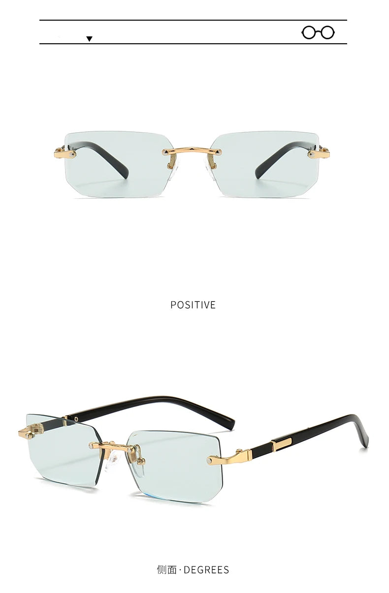 10 Pairs Per Set Wholesale Sunglasses For Women Fashion Rectangle Rimless Outdoor Eyewear Simple Casual Square Sun Glasses