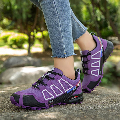 Scarpe da trekking da donna per attività outdoor, scarpe sportive da escursionismo, scarpe tattiche da caccia antiscivolo, scarpe da arrampicata traspiranti con lacci, ciclismo