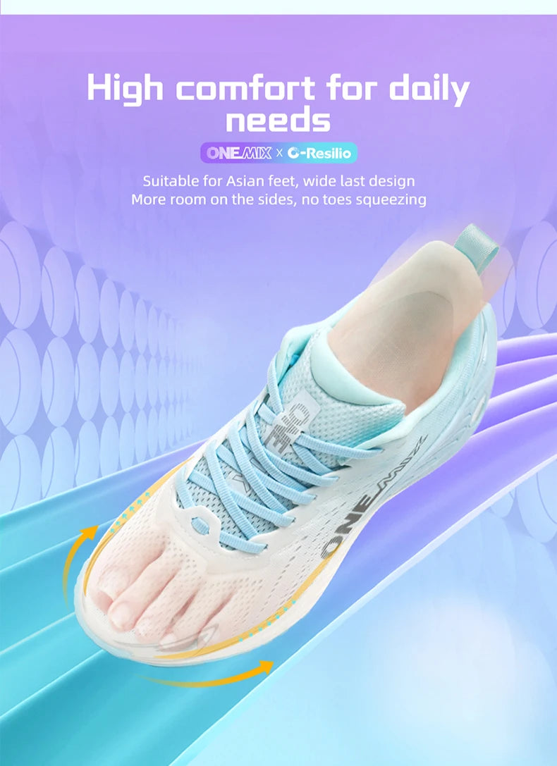 ONEMIX Chaussures de course décontractées Chaussures de jogging d'été respirantes Chaussures de sport légères pour homme Chaussures de sport pour femme Chaussures de sport amortissantes pour homme